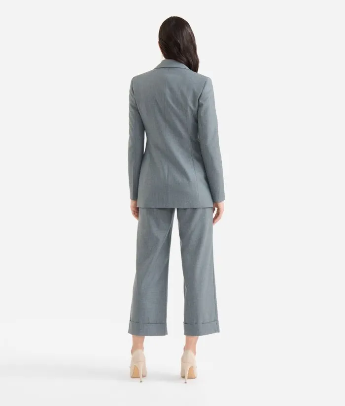 Woman Coats and Jackets Alviero Martini Pinstripe Jacket With Geo Classic Details Grey
