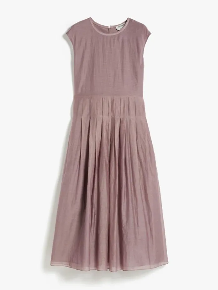 Woman Cotton And Silk Voile Dress Lilac Maxmara Dresses Woman Cotton And Silk Voile Dress Lilac Maxmara Dresses