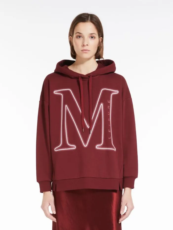 Woman Cotton Blend Sweatshirt Brick Red Maxmara Knitwear And Sweatshirts