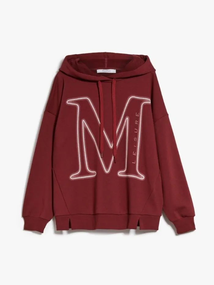 Woman Cotton Blend Sweatshirt Brick Red Maxmara Knitwear And Sweatshirts Woman Cotton Blend Sweatshirt Brick Red Maxmara Knitwear And Sweatshirts