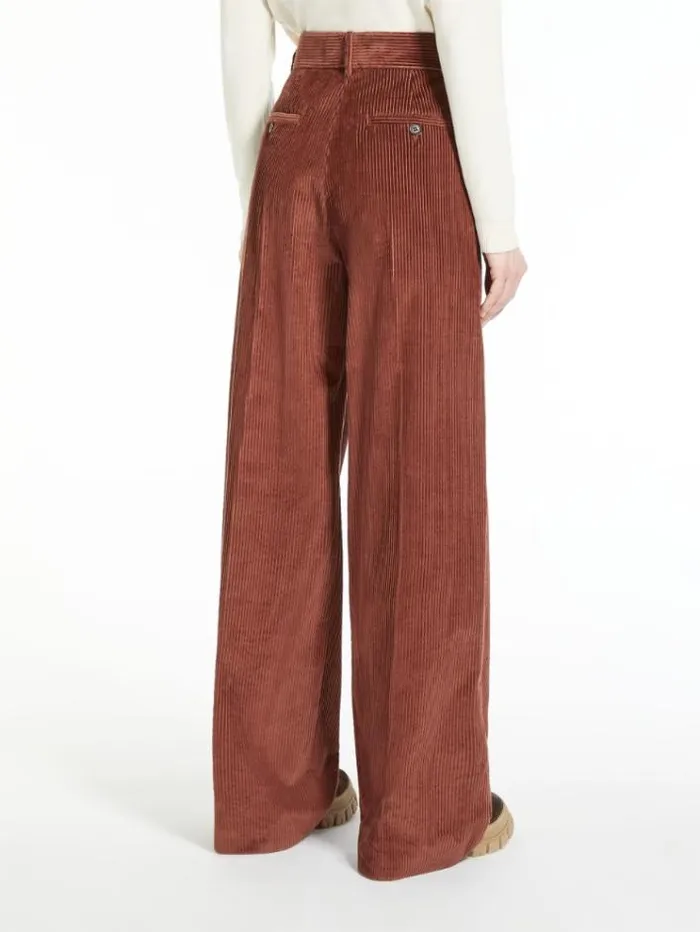 Woman Cotton Velvet Trousers Rust Maxmara Trousers