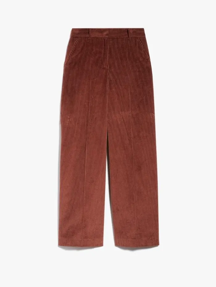 Woman Cotton Velvet Trousers Rust Maxmara Trousers