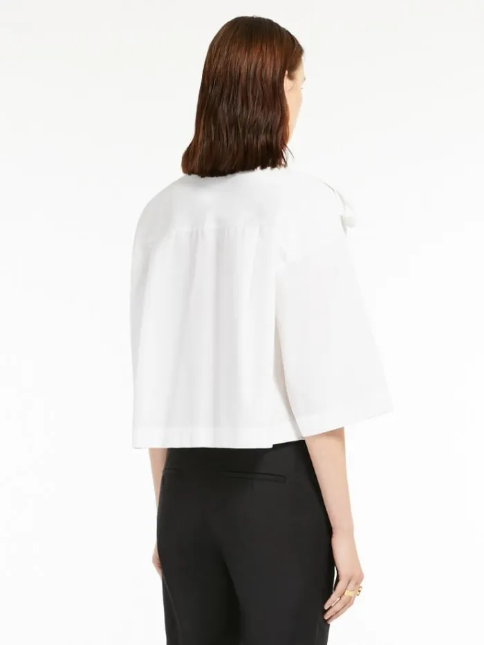 Woman Cropped Shirt Optical White Maxmara Shirts And Tops