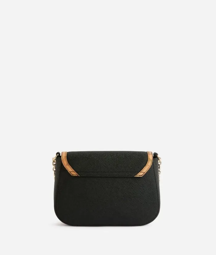 Woman Crossbody Bags Alviero Martini Moments Bag Saffiano Fabric Crossbody Bag With Chain Black