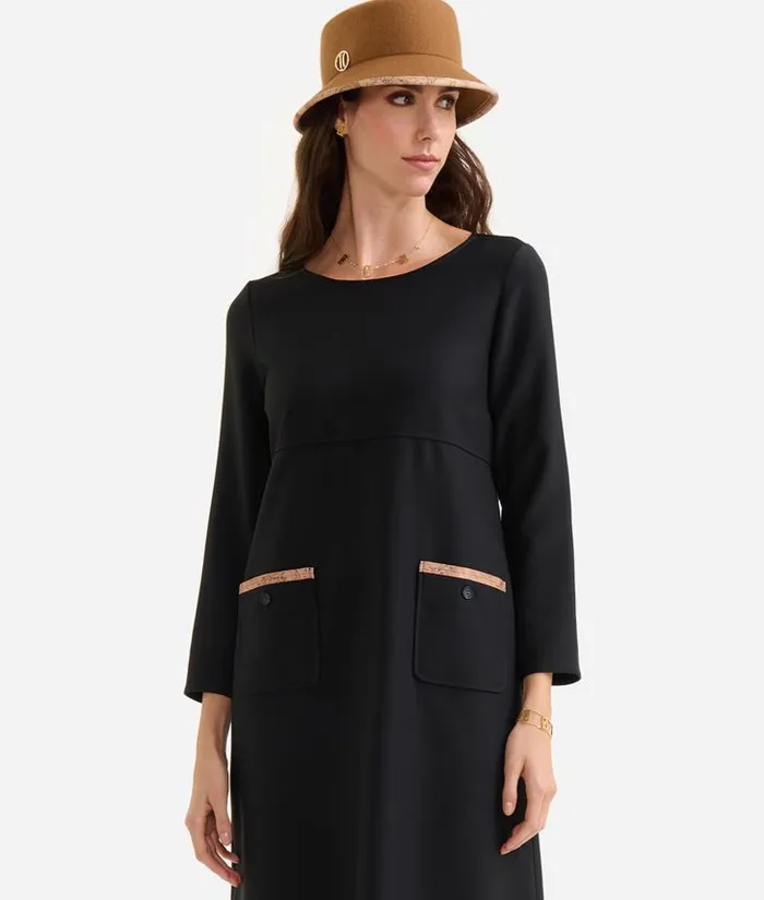Woman Dresses Alviero Martini Cavalry Twill Shift Dress Black