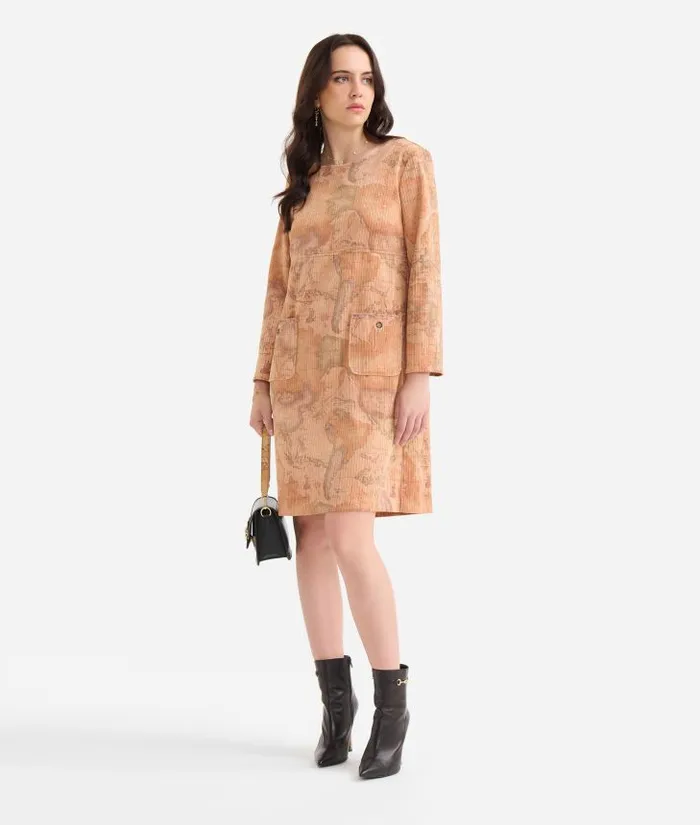 Woman Dresses Alviero Martini Corduroy Shift Dress Geo Classic