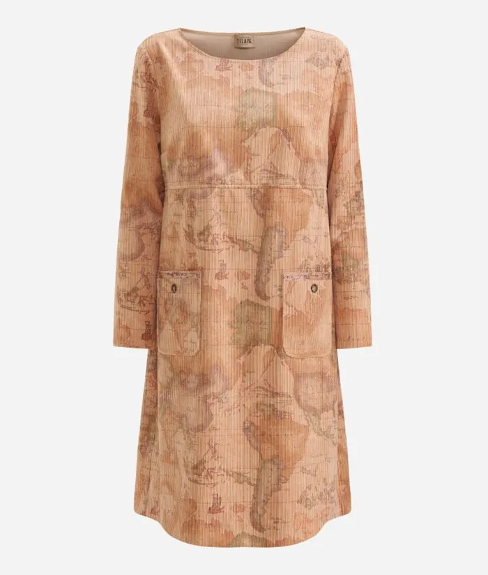 Woman Dresses Alviero Martini Corduroy Shift Dress Geo Classic