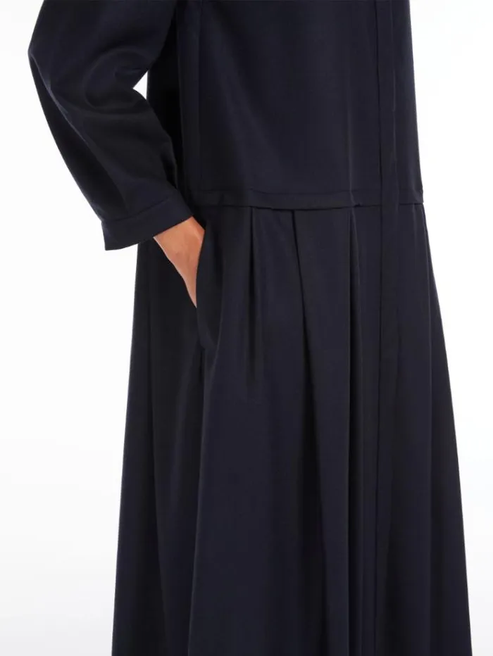 Woman Flared Wool Flannel Dress Midnightblue Maxmara Dresses Woman Flared Wool Flannel Dress Midnightblue Maxmara Dresses