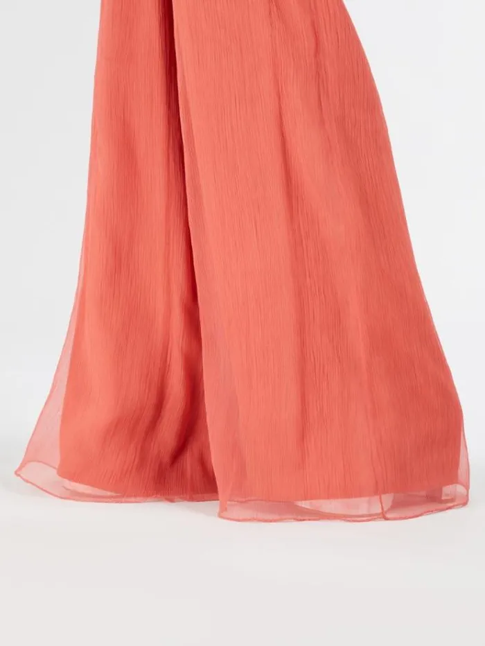Woman Flowing Silk Trousers Geranium Maxmara Trousers Woman Flowing Silk Trousers Geranium Maxmara Trousers