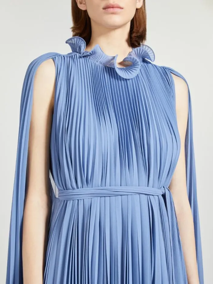 Woman Georgette Dress Cornflower Blue Maxmara Bridal Clothing Woman Georgette Dress Cornflower Blue Maxmara Bridal Clothing