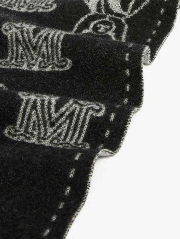 Woman Jacquard Cashmere Scarf Black Maxmara Scarves And Foulards Woman Jacquard Cashmere Scarf Black Maxmara Scarves And Foulards