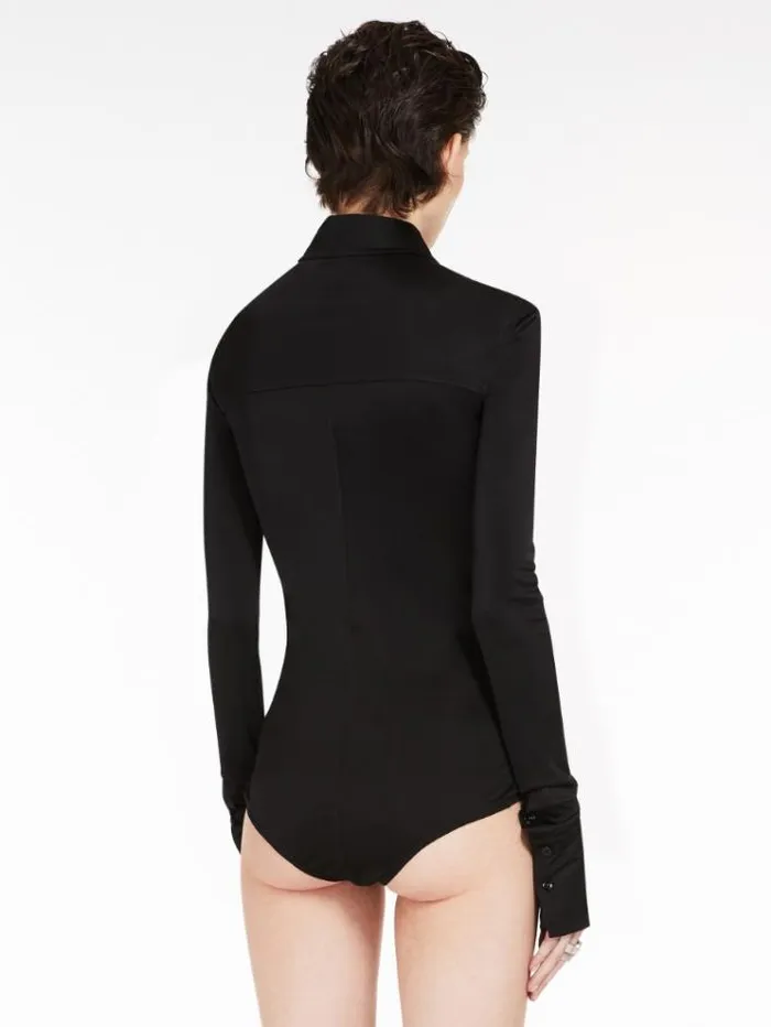 Woman Jersey Shirt Bodysuit Black Maxmara Shirts And Tops Woman Jersey Shirt Bodysuit Black Maxmara Shirts And Tops