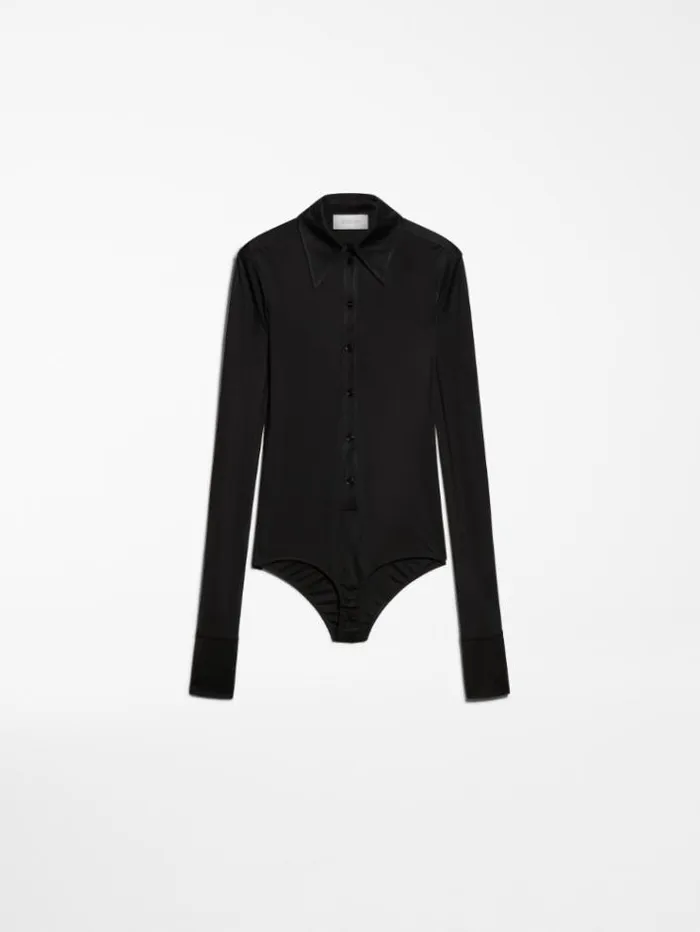 Woman Jersey Shirt Bodysuit Black Maxmara Shirts And Tops Woman Jersey Shirt Bodysuit Black Maxmara Shirts And Tops