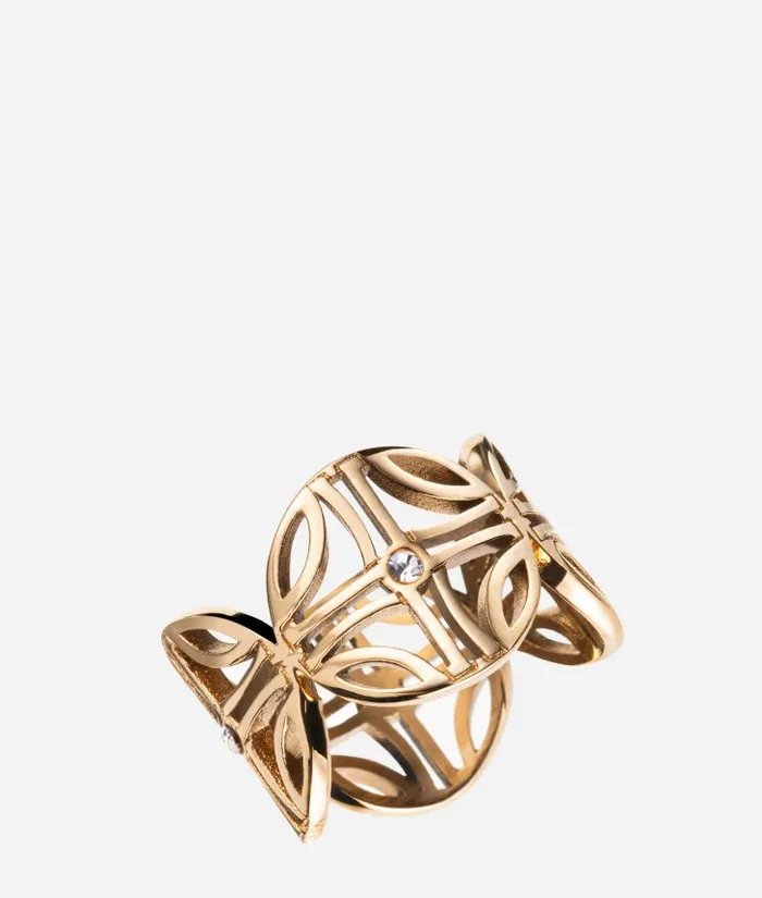 Woman Jewelry Alviero Martini La Croisette GoldFinish Wide Ring