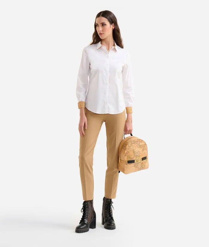 Woman Knitwears Shirts and Tops Alviero Martini Stretch Cotton Poplin Office Shirt White Woman Knitwears Shirts and Tops Alviero Martini Stretch Cotton Poplin Office Shirt White