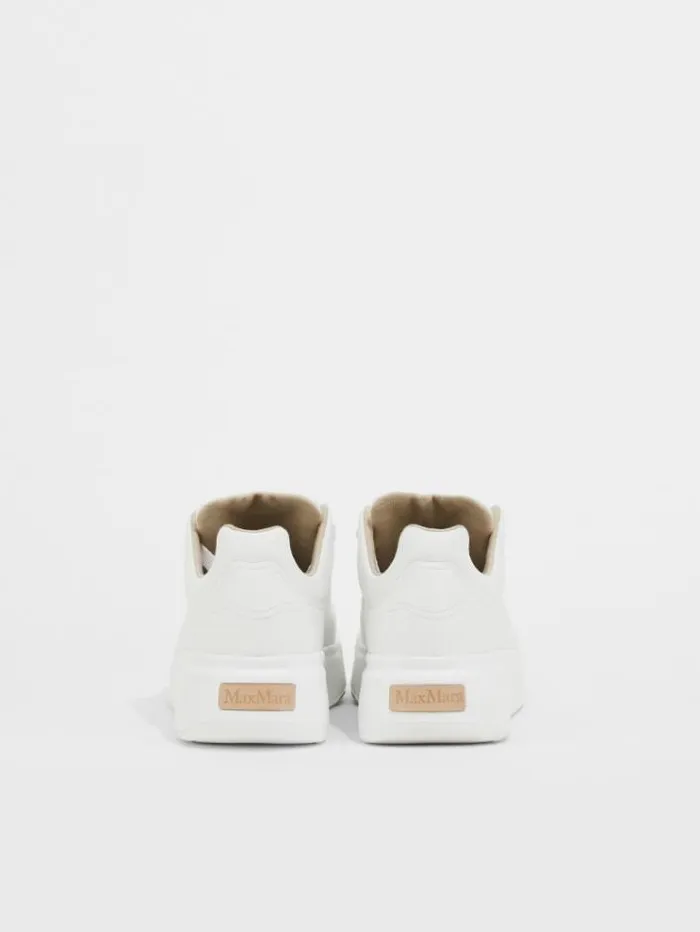 Woman Leather Sneakers Optical White Maxmara Sneakers Woman Leather Sneakers Optical White Maxmara Sneakers
