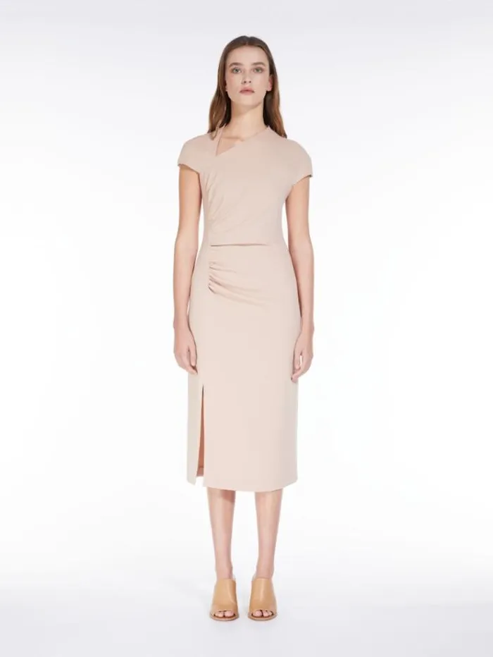 Woman Long Cady Dress Make Up Nude Maxmara Dresses