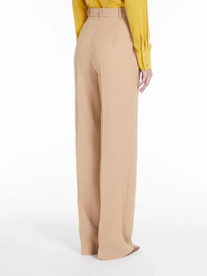 Woman Long Wool Crepe Trousers Camel Maxmara Suit Woman Long Wool Crepe Trousers Camel Maxmara Suit