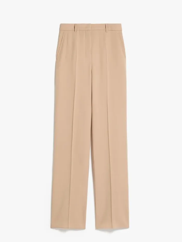 Woman Long Wool Crepe Trousers Camel Maxmara Suit Woman Long Wool Crepe Trousers Camel Maxmara Suit