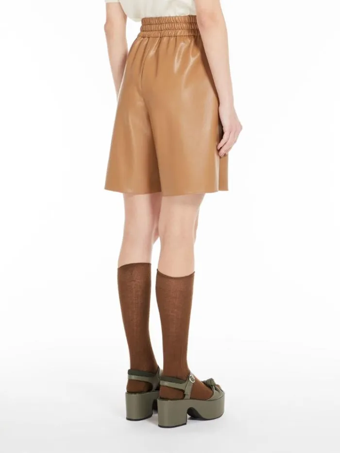 Woman Loosefit Shorts With Drawstring Camel Maxmara Trousers