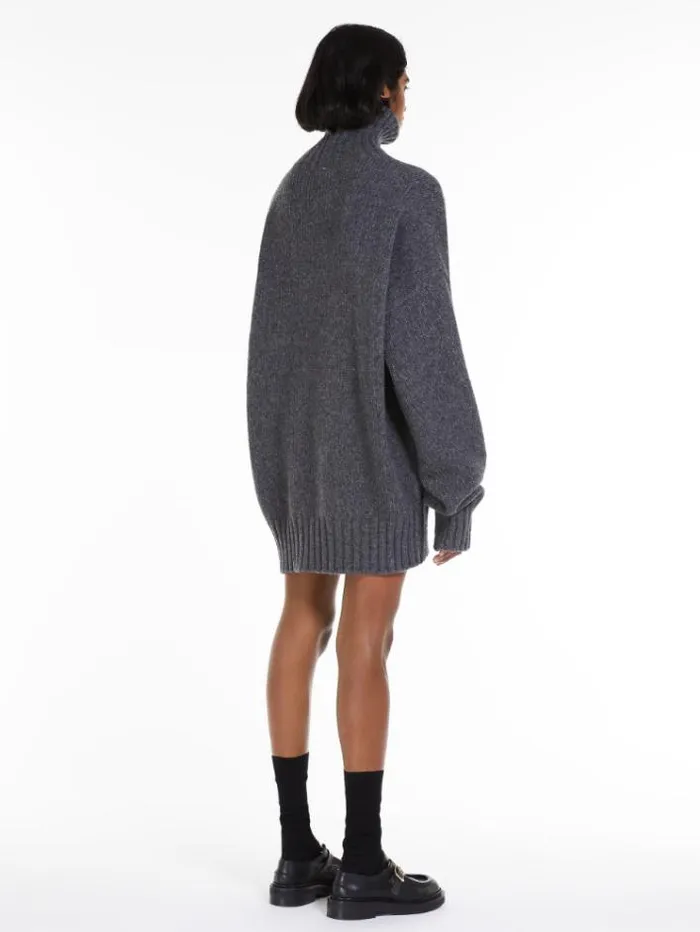 Woman Oversized Highneck Dress Dark Grey Maxmara Dresses Woman Oversized Highneck Dress Dark Grey Maxmara Dresses