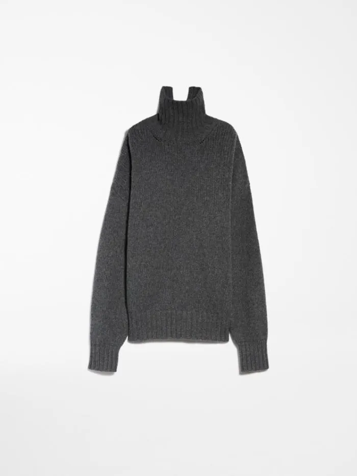 Woman Oversized Highneck Dress Dark Grey Maxmara Dresses Woman Oversized Highneck Dress Dark Grey Maxmara Dresses