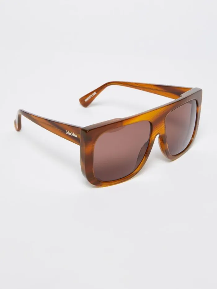 Woman Oversized Mask Sunglasses Brown Maxmara Eyewear