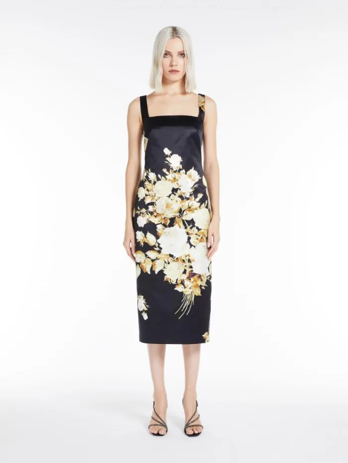Woman Printed Duchesse Princess Dress Black Maxmara Dresses