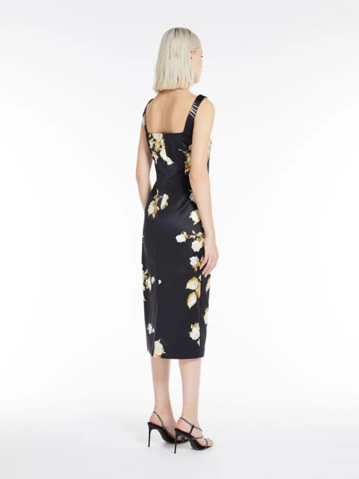 Woman Printed Duchesse Princess Dress Black Maxmara Dresses Woman Printed Duchesse Princess Dress Black Maxmara Dresses