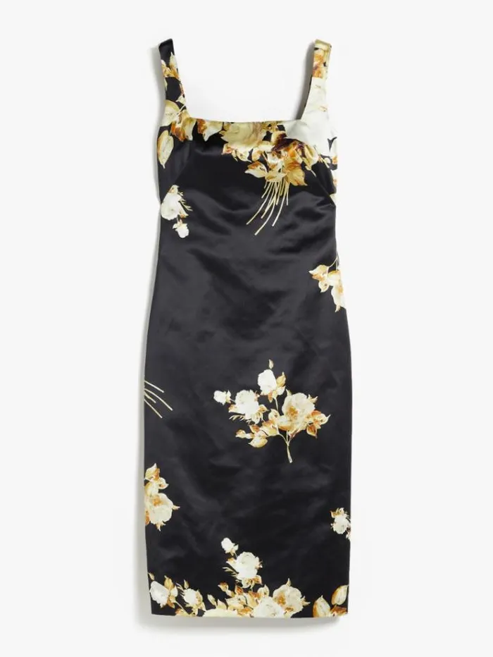 Woman Printed Duchesse Princess Dress Black Maxmara Dresses Woman Printed Duchesse Princess Dress Black Maxmara Dresses