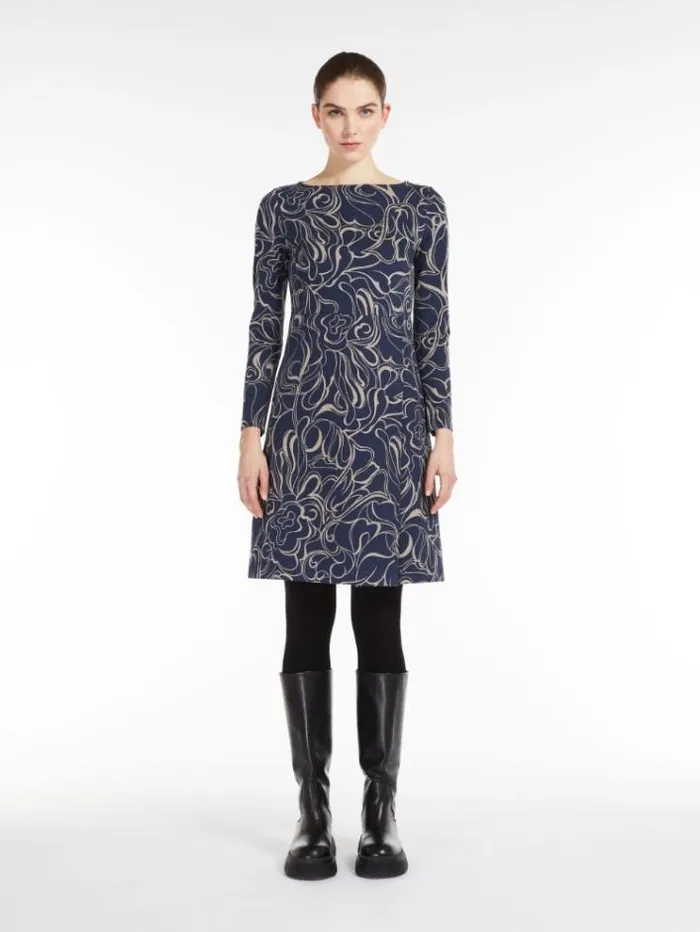 Woman Printed Jersey Dress Ultramarine Maxmara Dresses