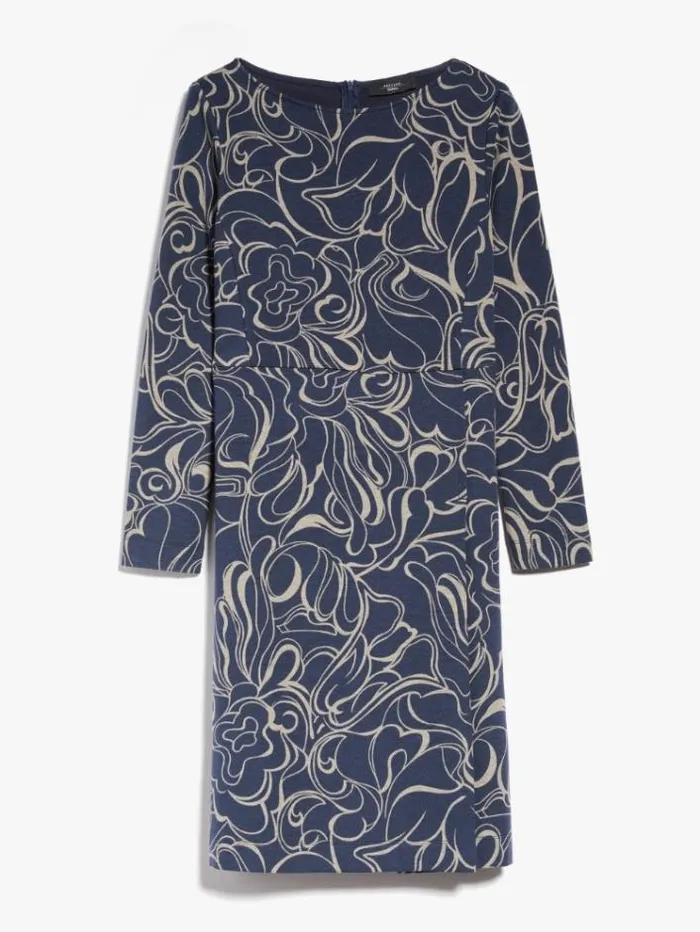 Woman Printed Jersey Dress Ultramarine Maxmara Dresses Woman Printed Jersey Dress Ultramarine Maxmara Dresses