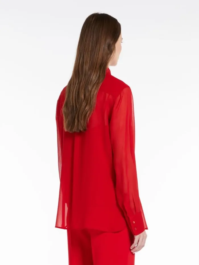 Woman Silk Georgette Shirt Red Maxmara Shirts And Tops Woman Silk Georgette Shirt Red Maxmara Shirts And Tops