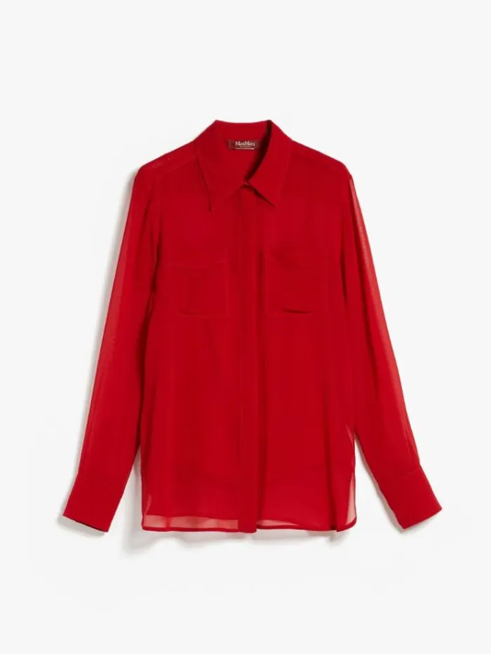 Woman Silk Georgette Shirt Red Maxmara Shirts And Tops Woman Silk Georgette Shirt Red Maxmara Shirts And Tops