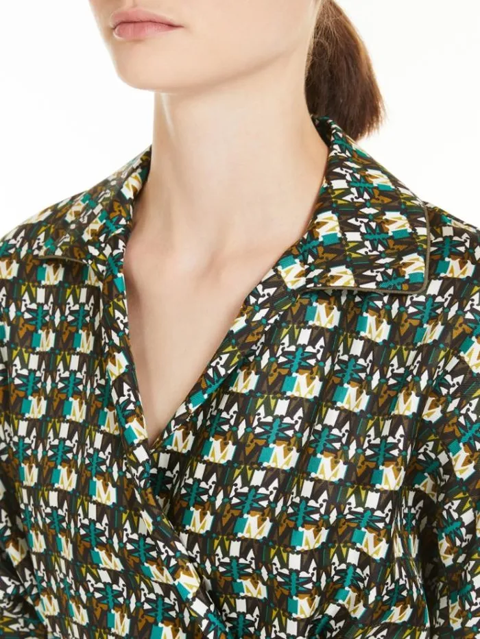 Woman Silk Monogram Flowing Shirt Black Maxmara Shirts And Tops Woman Silk Monogram Flowing Shirt Black Maxmara Shirts And Tops