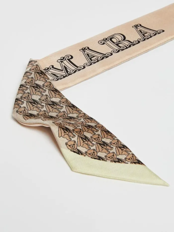 Woman Silk Twill Bandeau Pink Maxmara Scarves And Foulards Woman Silk Twill Bandeau Pink Maxmara Scarves And Foulards