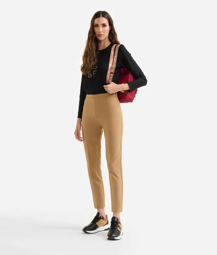 Woman Skirts and Trousers Alviero Martini Winter Cady Basic Trousers Camel