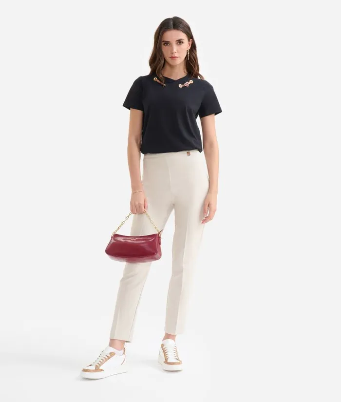 Woman Skirts and Trousers Alviero Martini Winter Cady Basic Trousers Wool White Woman Skirts and Trousers Alviero Martini Winter Cady Basic Trousers Wool White