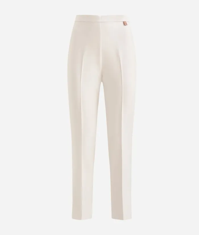 Woman Skirts and Trousers Alviero Martini Winter Cady Basic Trousers Wool White