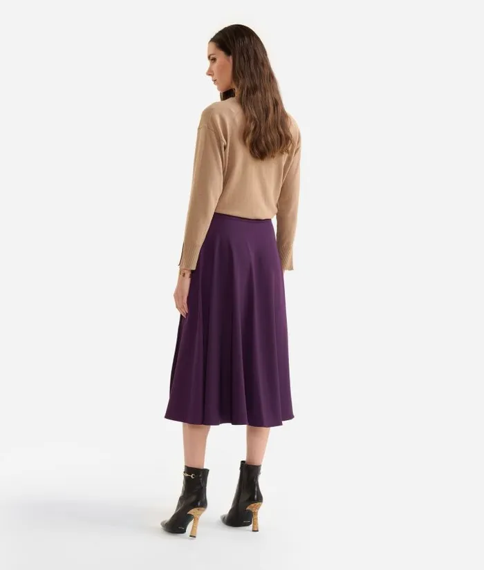 Woman Skirts and Trousers Alviero Martini Winter Cady Skirt With Jewel Buttons Grape Purple