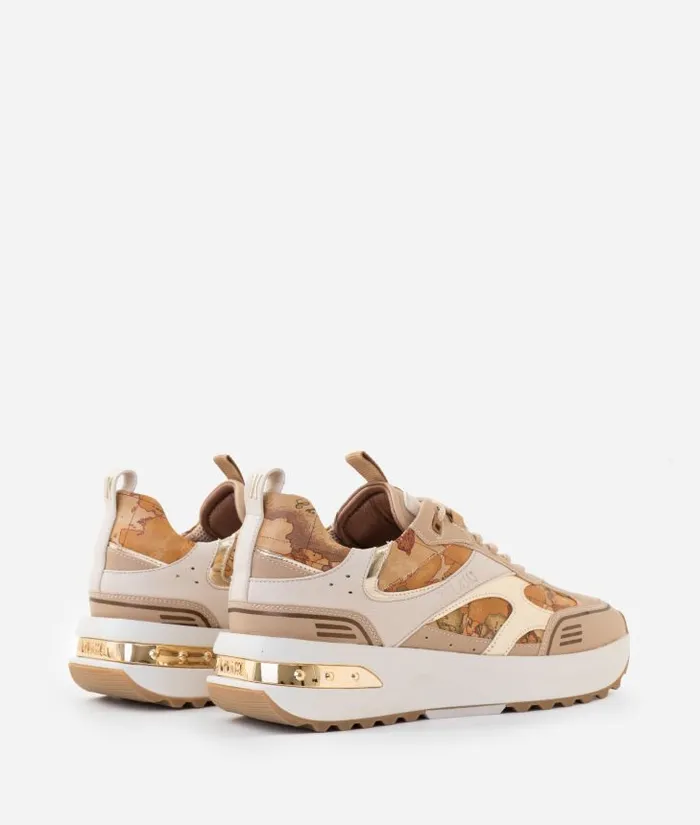 Woman Sneakers Alviero Martini Geo Road Buenos Aires Faux Napa Leather Sneakers Natural