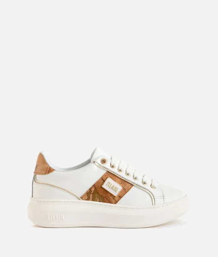 Woman Sneakers Alviero Martini Smooth Leather Sneakers With 1 Classe Enamelled Tag White