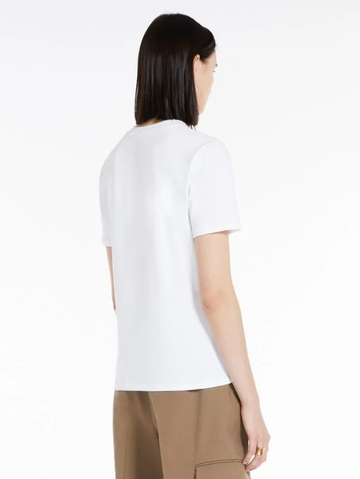 Woman Stretch Cotton Tshirt White Maxmara Tshirts Woman Stretch Cotton Tshirt White Maxmara Tshirts