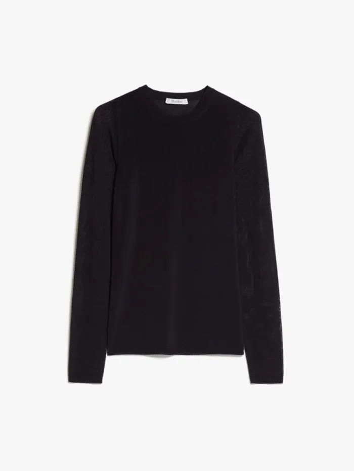 Woman Stretchviscose Slimfit Jumper Black Maxmara Knitwear And Sweatshirts