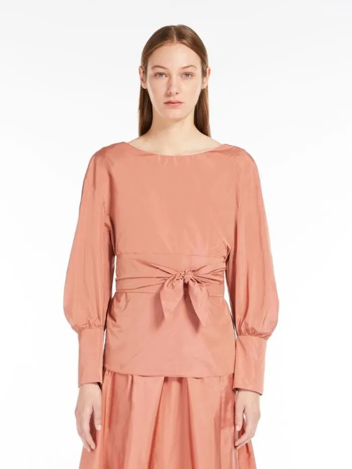 Woman Taffeta Blouse Antique Rose Maxmara Shirts And Tops