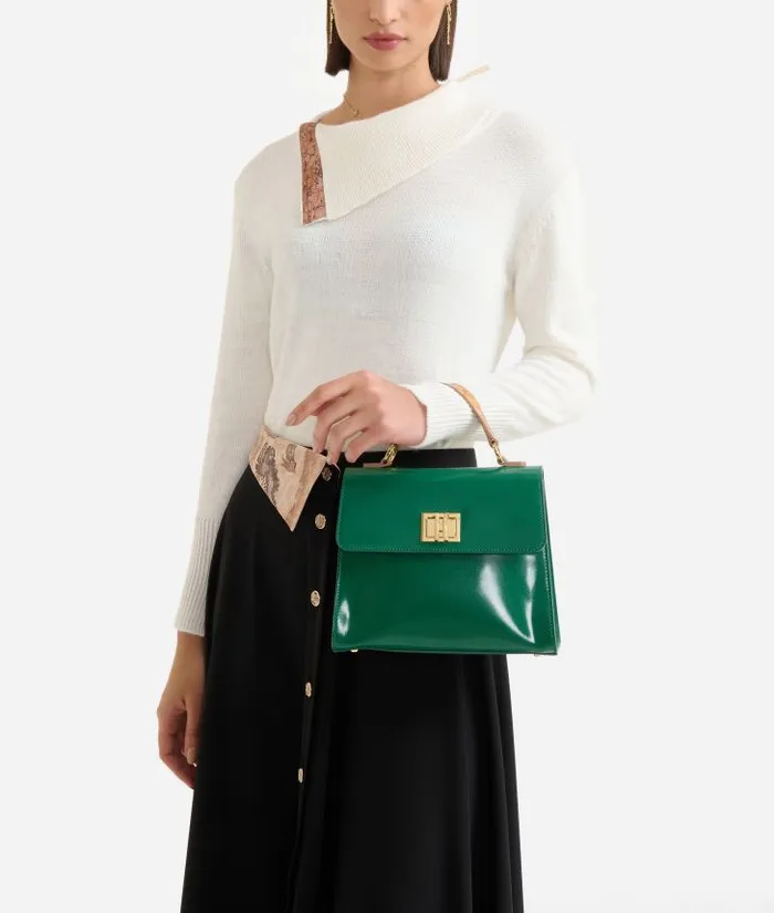 Woman Top Handle Bags Alviero Martini Brilliant Bag Mini Tote Bag With Crossbody Strap Jade Green