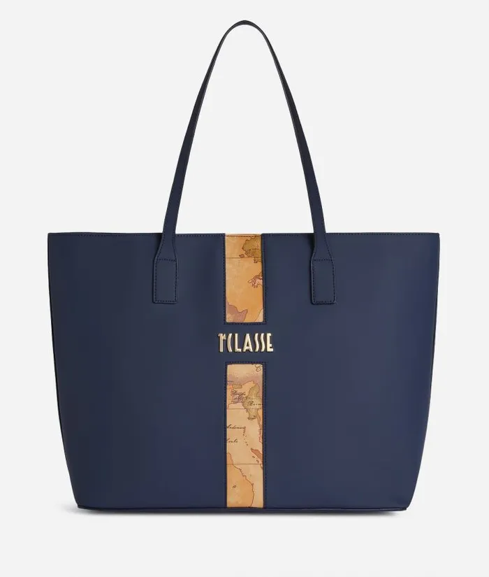 Woman Totes Alviero Martini Journey Geo Shopper Bag Navy Blue