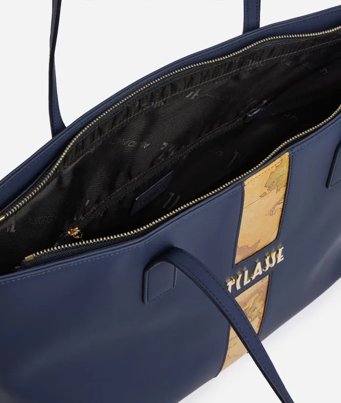 Woman Totes Alviero Martini Journey Geo Shopper Bag Navy Blue