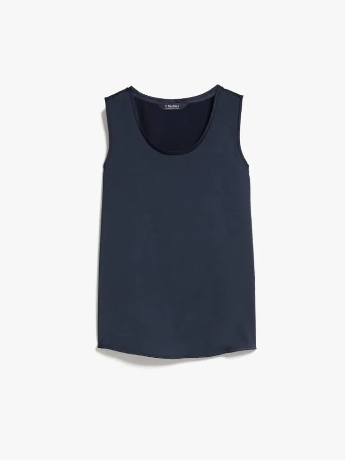 Woman Viscoseblend Satin Top Midnightblue Maxmara Shirts And Tops Woman Viscoseblend Satin Top Midnightblue Maxmara Shirts And Tops