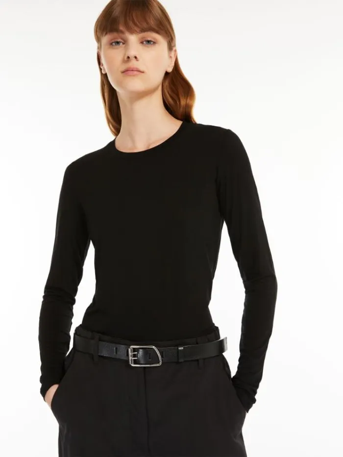Woman Viscose Jersey Tshirt Black Maxmara Tshirts Woman Viscose Jersey Tshirt Black Maxmara Tshirts